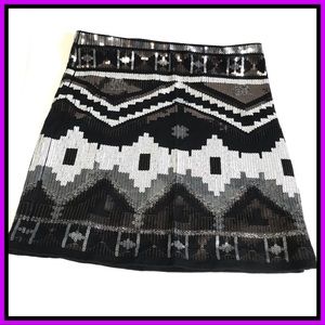 Express Mini Skirt Sequin black/white and Size-XS